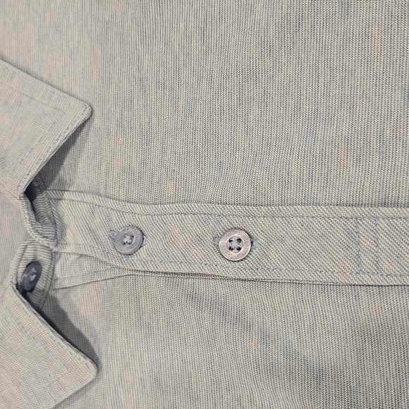 TRAVIS MATHEW PIMA COTTON BLEND  HEATHERED BLUE POLO SHIRT. SIZE LARGE. - Picture 8 of 9
